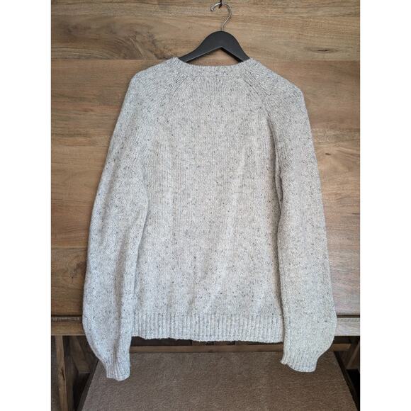 Banana Republic Sweater Mens Medium Gray Wool Blend Chunky-Knit Long Sleeve NWT - Picture 2 of 3